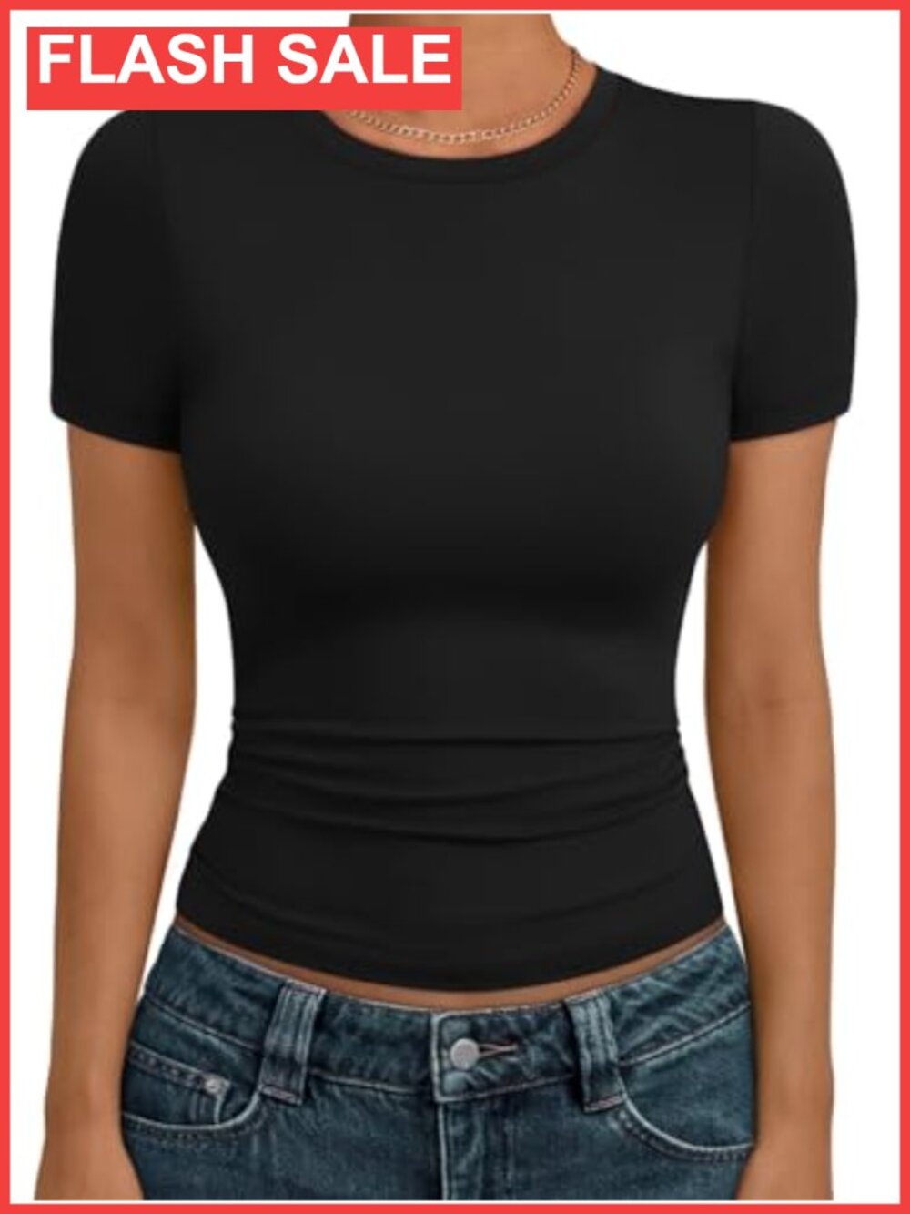 Women's Slim Fit Crewneck Short Sleeve T-Shirt Buttery Soft Stretchy Casual Top